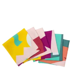 Alchimie set di 6 Tovaglioli in Lino con decoro astratto