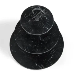 Alzata per antipasti Pietra L12 in marmo Nero Marquinia di Piero Lissoni