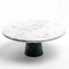 Alzata per torte in marmo bianco con base nera