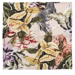 Animalia Set di 6 tovaglioli in lino con animali e vegetazione esotica