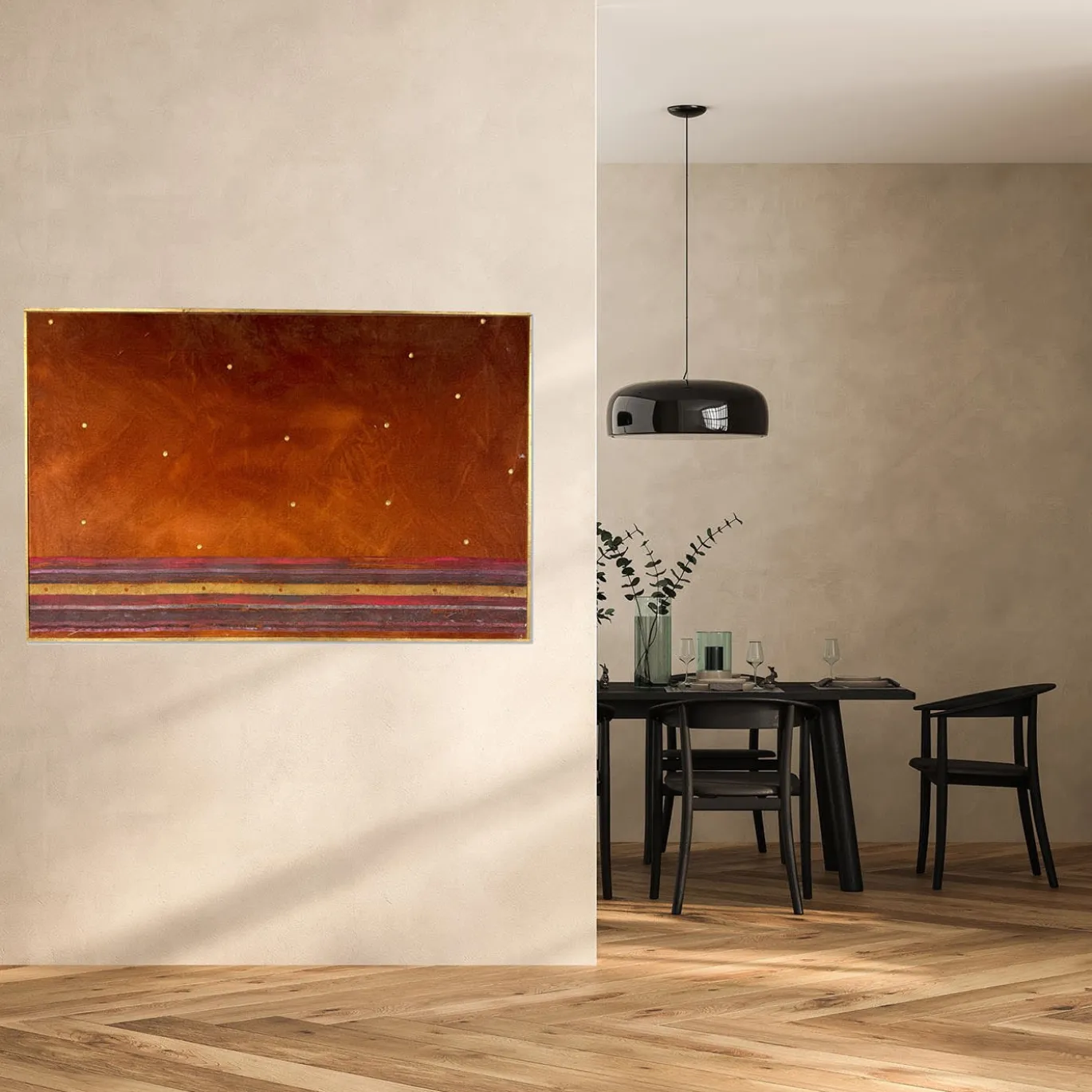 Arazzo Dipinto a Mano Foglia Marrone Deserto