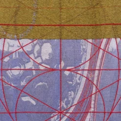Arazzo double face Borromini in Rosso Bacca e Blu Blitzblau