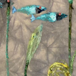 Arazzo Fantasia d'Acqua in Velluto Azzurro
