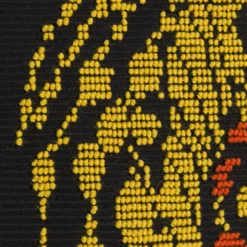 Arazzo Fantasma Giallo in lana con sfondo nero di Anna Galtarossa