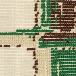 Arazzo Fantasma Verde in Lana con Sfondo Bianco di Anna Galtarossa