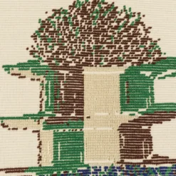 Arazzo Fantasma Verde in Lana con Sfondo Bianco di Anna Galtarossa