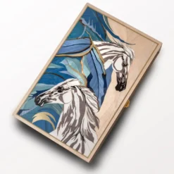 Backgammon Artistico intarsiato e policromo di Fabio Calagna