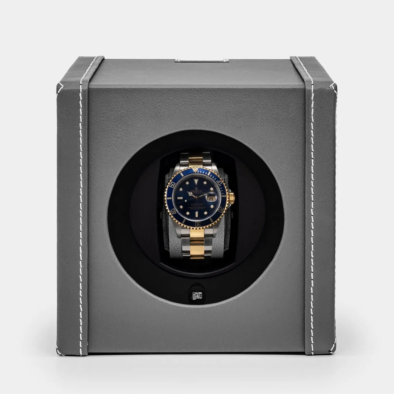 Bauletto porta orologi in pelle grigia