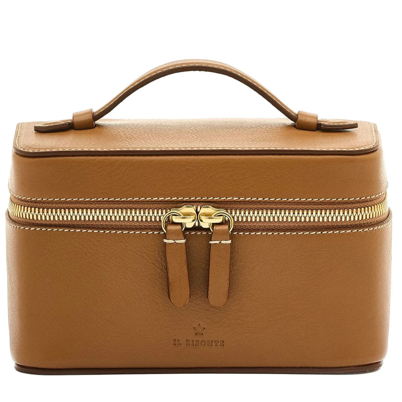 Beauty Case medio in pelle Gianduia