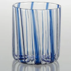 Bicchiere a strisce blu