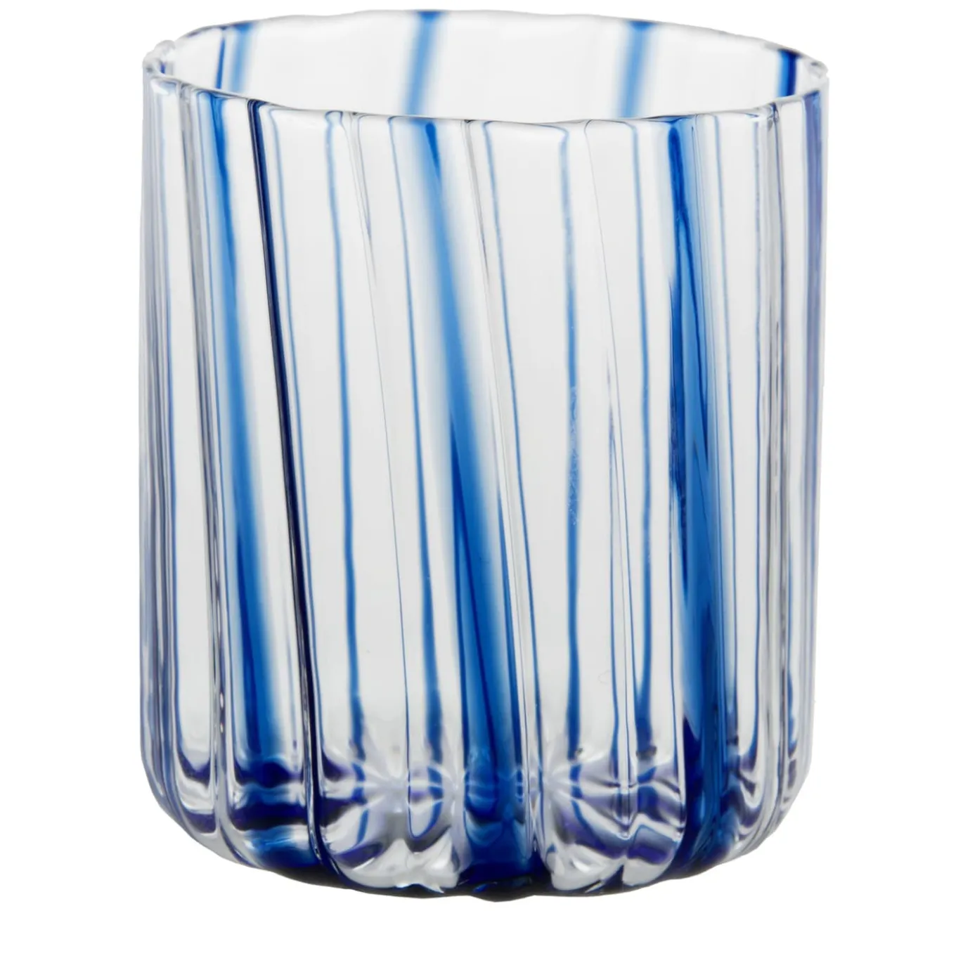 Bicchiere a strisce blu