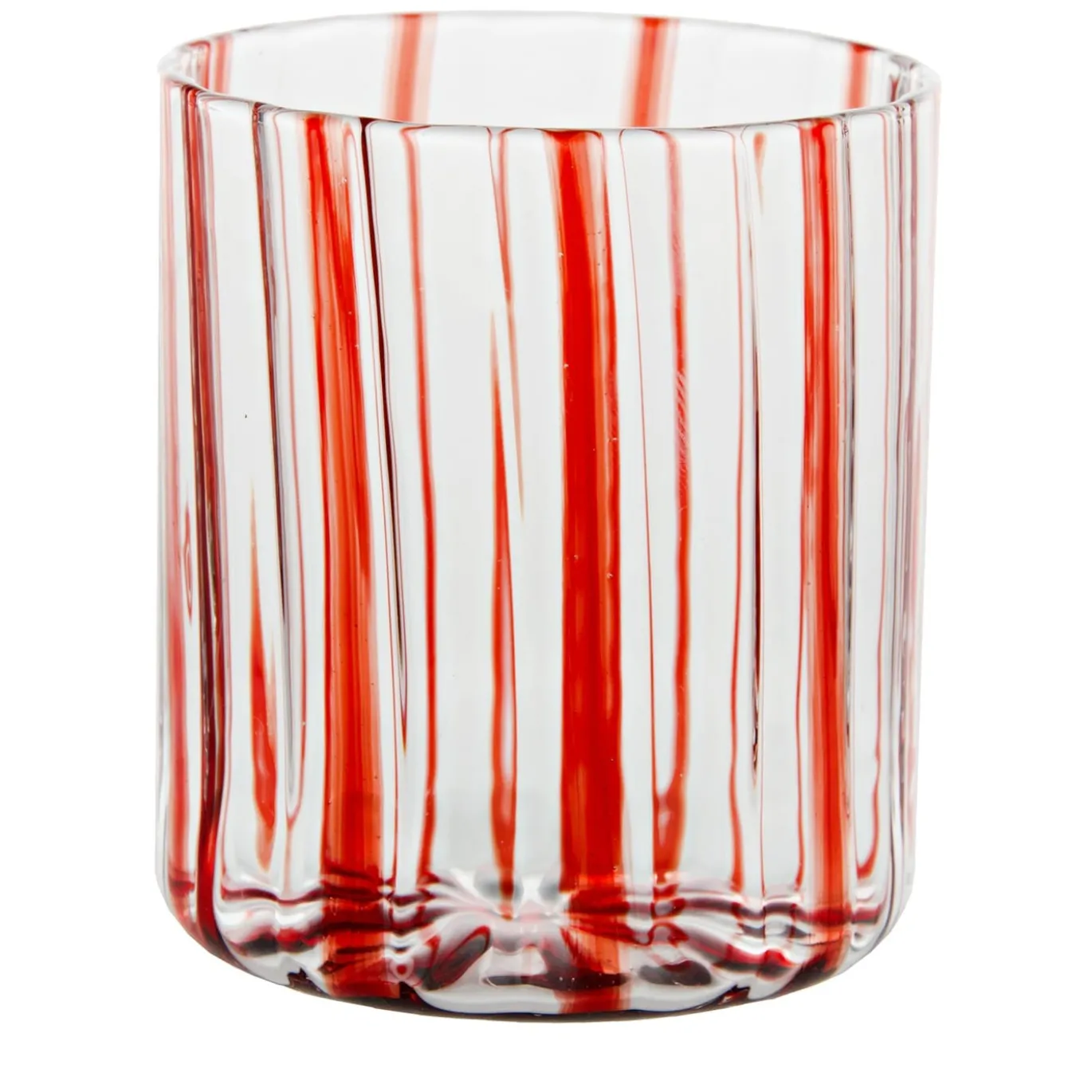 Bicchiere a strisce rosse