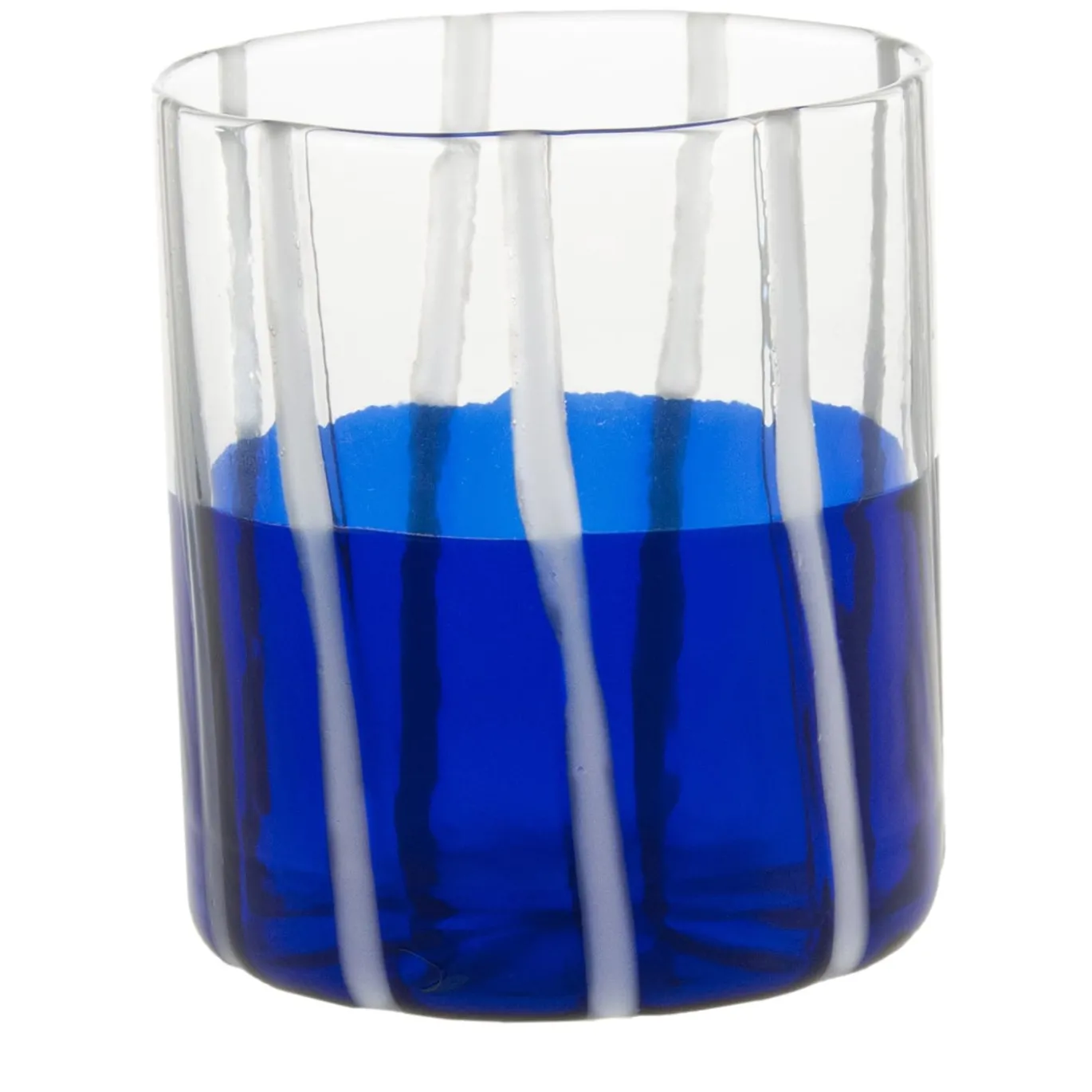 Bicchiere blu e trasparente Mezzo e Mezzo