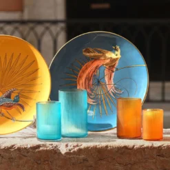 Bicchiere Millerighe Blu Acqua