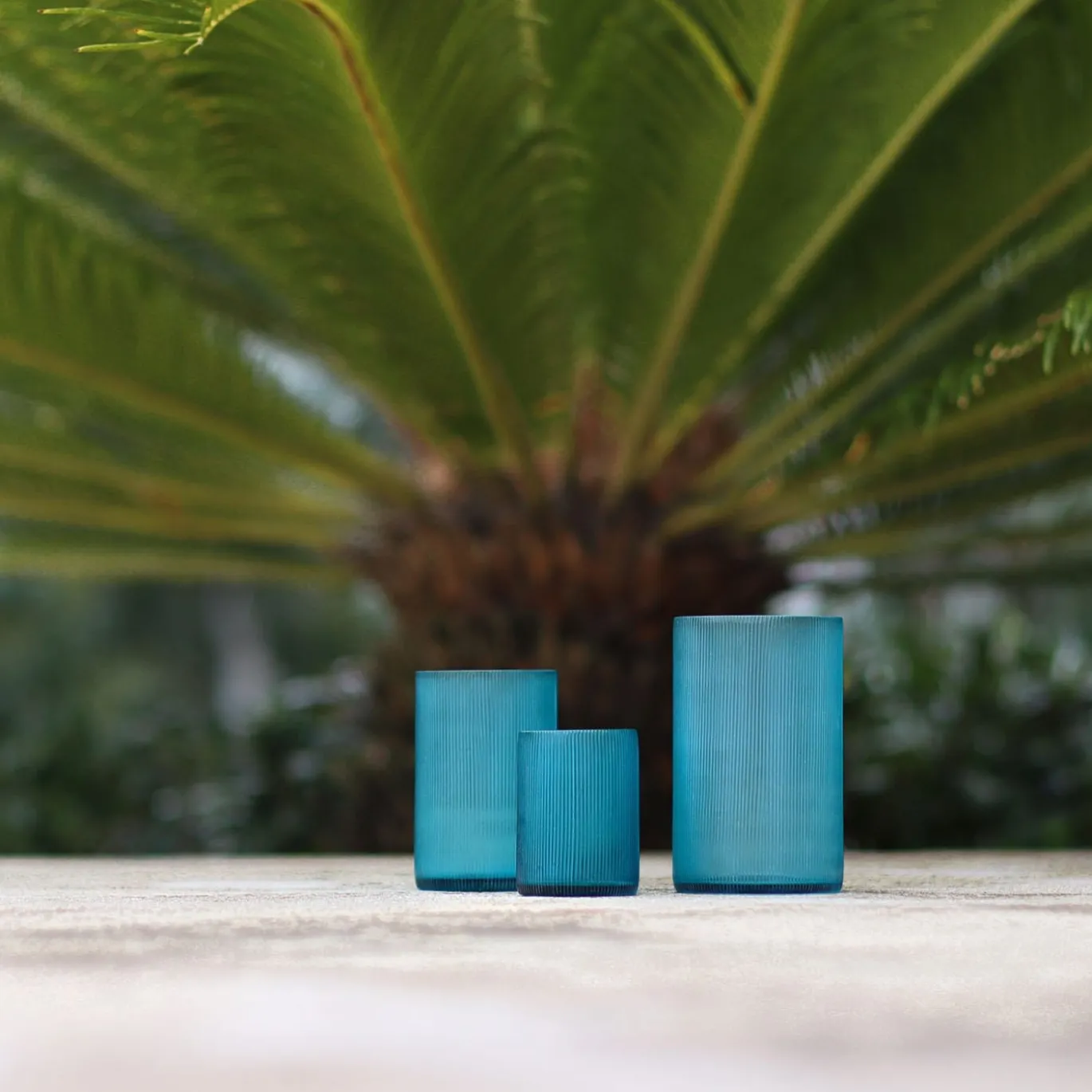 Bicchiere Millerighe Blu Acqua