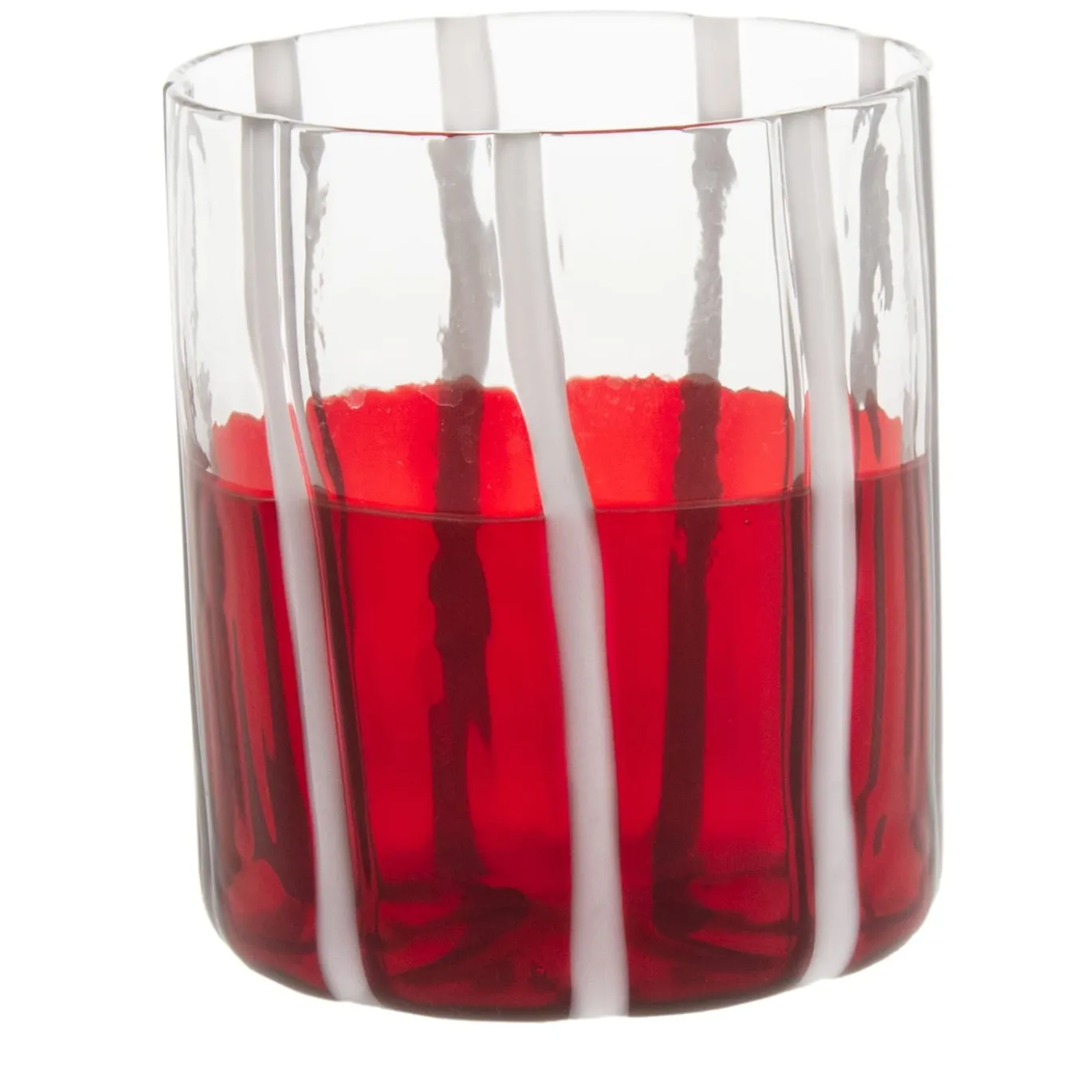 Bicchiere rosso e trasparente Mezzo e Mezzo