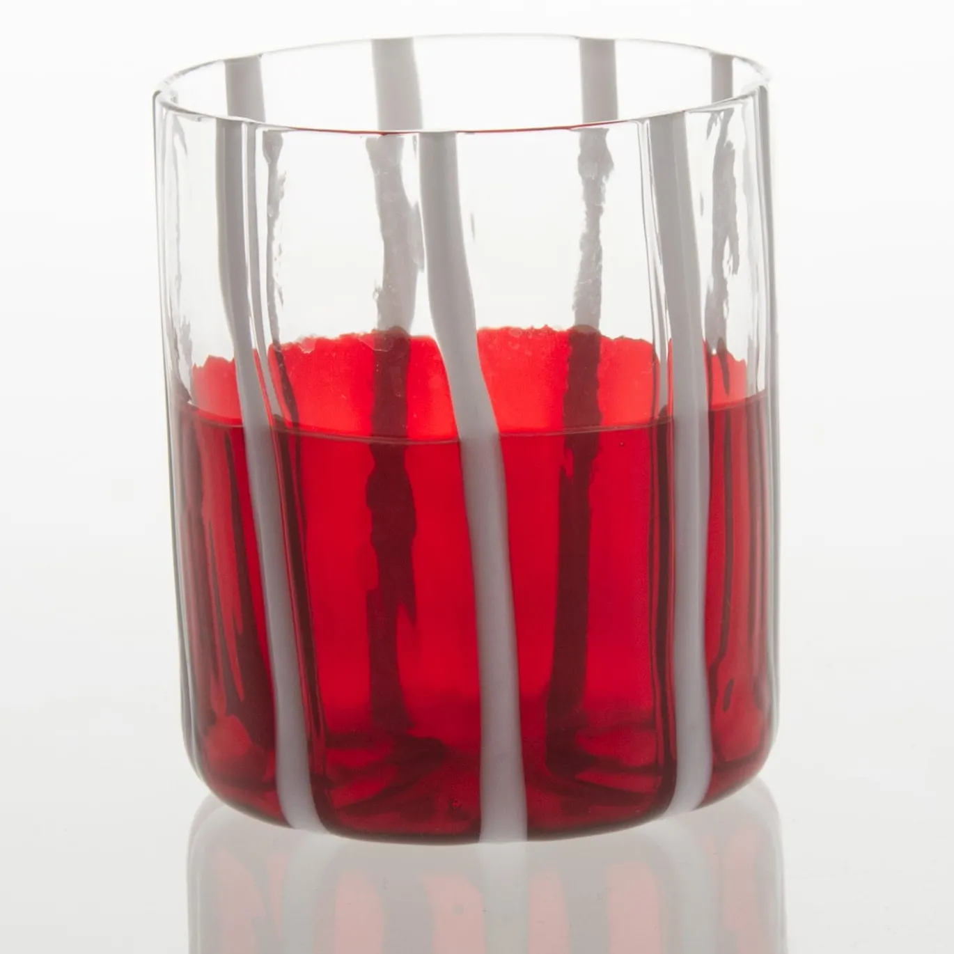 Bicchiere rosso e trasparente Mezzo e Mezzo
