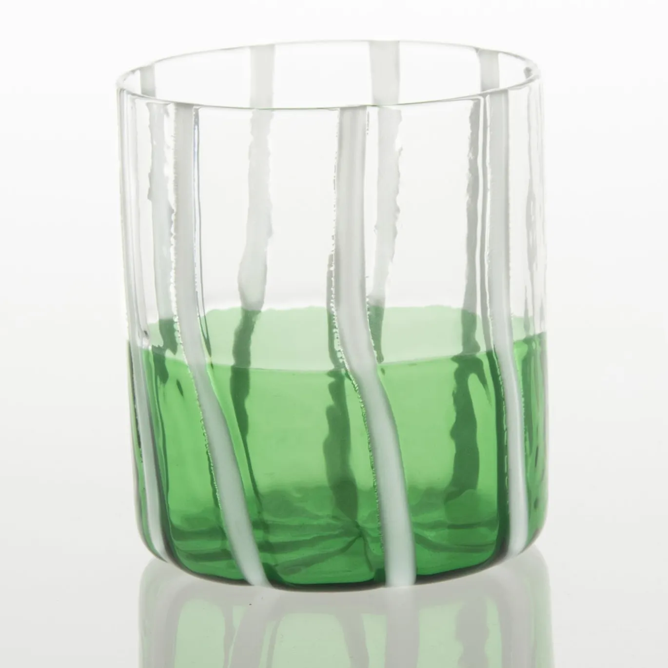 Bicchiere verde e trasparente Mezzo e Mezzo