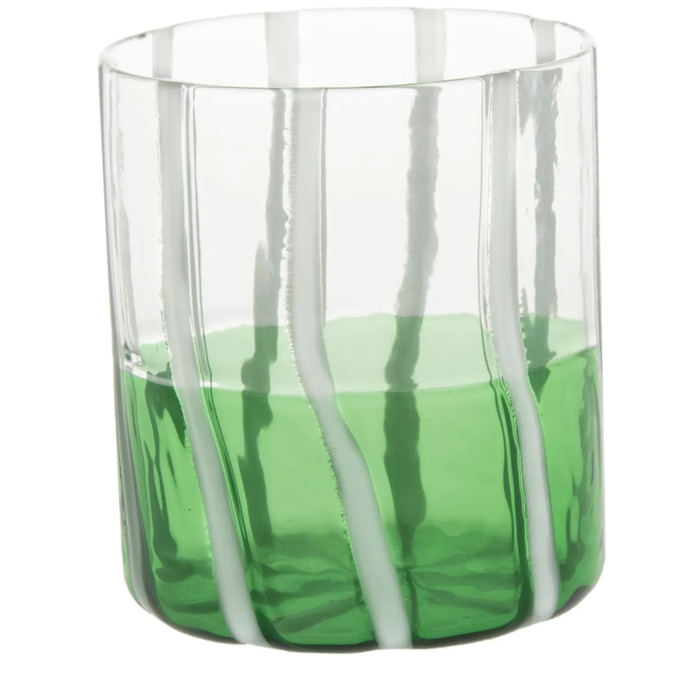 Bicchiere verde e trasparente Mezzo e Mezzo