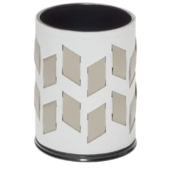 Bino Cestino bianco con motivo Cancun beige