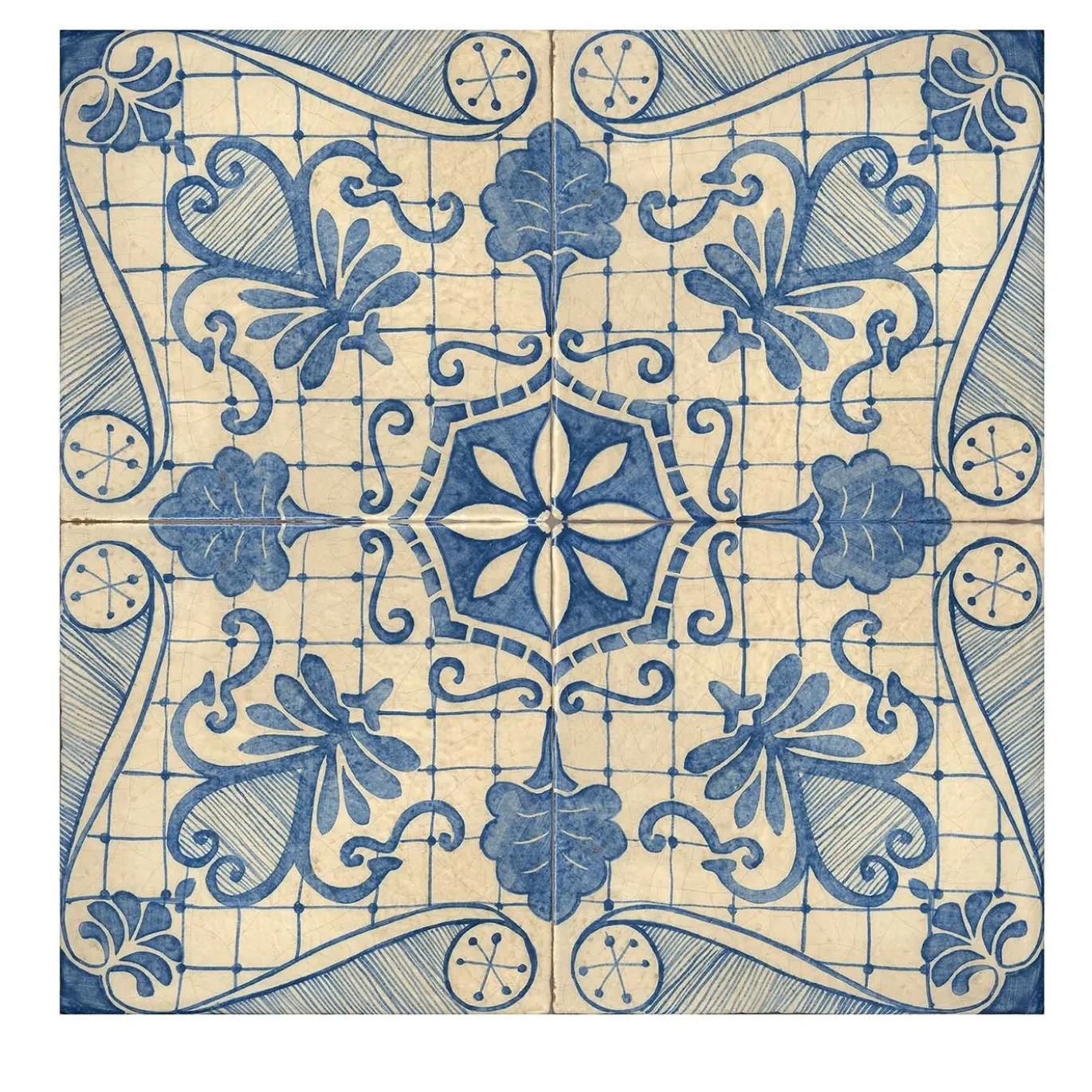 Blu Mare Set di 4 piastrelle #1