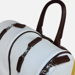 Borsa da tennis bianca e marrone