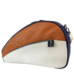 Borsa in Pelle per Paddle e Pickleball Bianco, Arancione e Blu