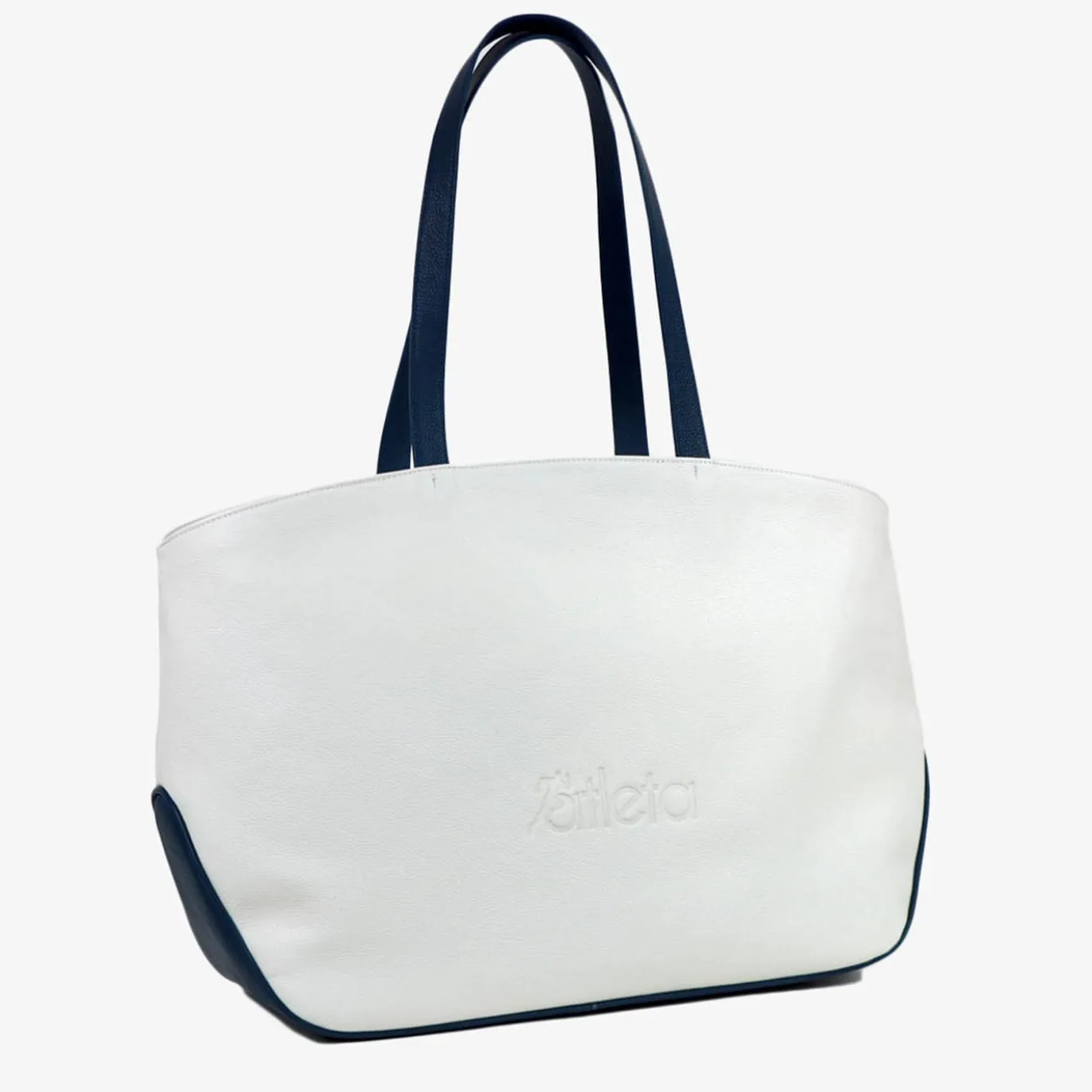 Borsa sportiva bianca/rossa/blu con tasca a forma di racchetta da tennis