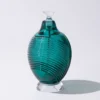 Bottiglia per profumo in cristallo soffiato a mano Cor blu verde petrolio