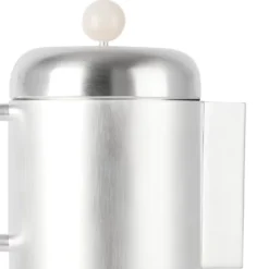 Bricco da caffè Simple in ottone placcato argento con pietra bianca