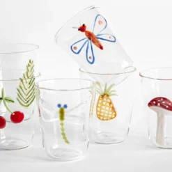 Cabinet De Curiosités Set di 6 bicchieri da acqua con elementi naturali