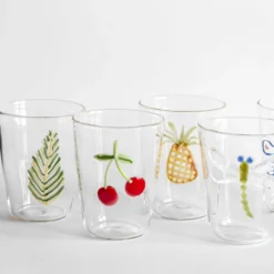 Cabinet De Curiosités Set di 6 bicchieri da acqua con elementi naturali