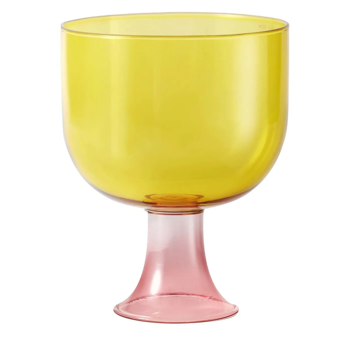 Calice Cuppino giallo e rosa di Aldo Cibic