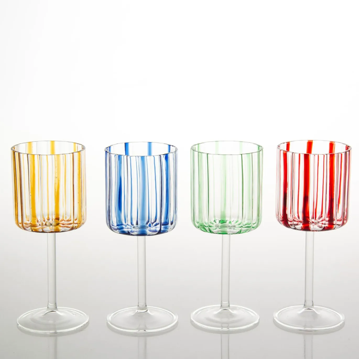 Calice da vino a righe blu