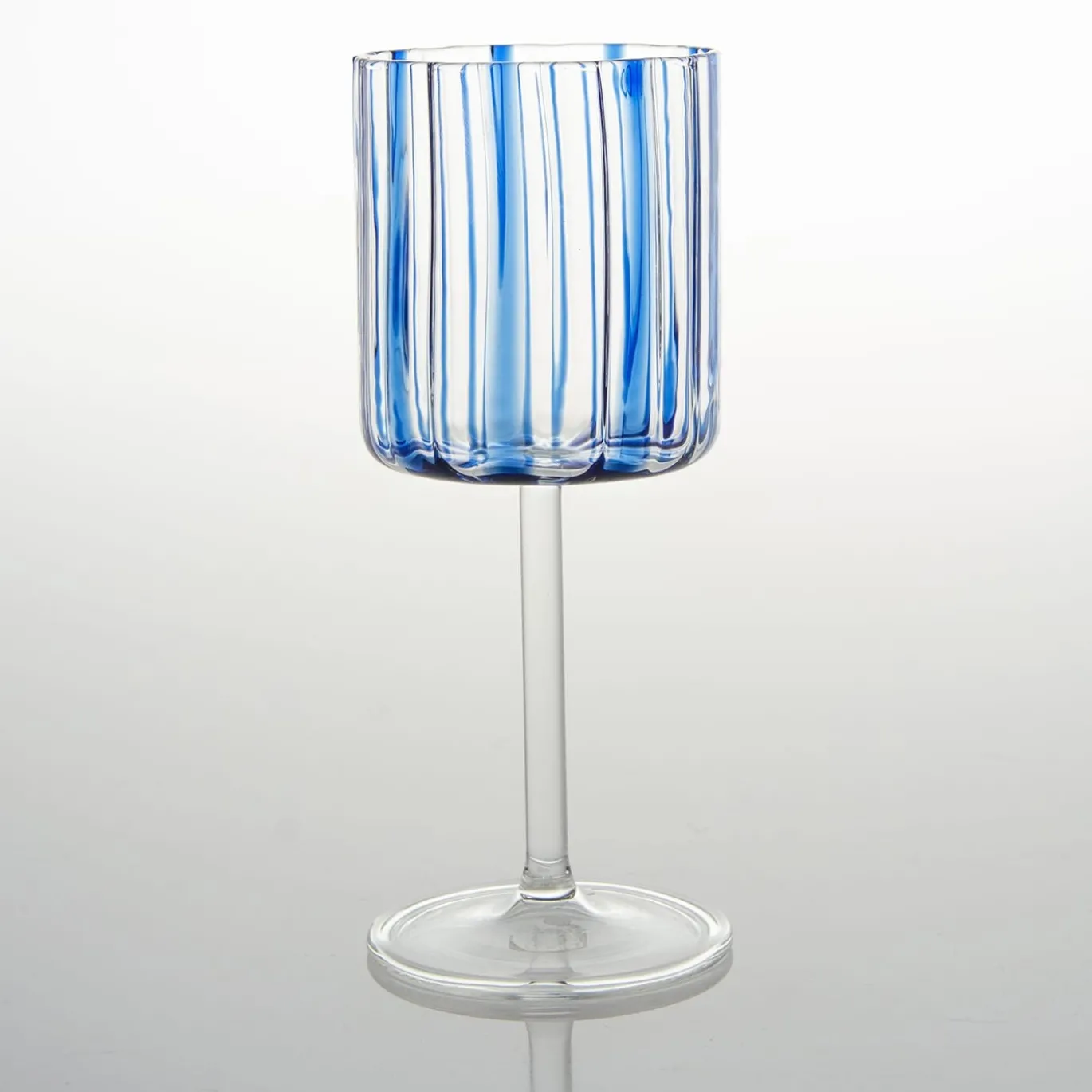 Calice da vino a righe blu