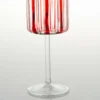 Calice da vino a righe rosse