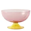 Calice grande in vetro giallo e rosa Cuppone di Aldo Cibic