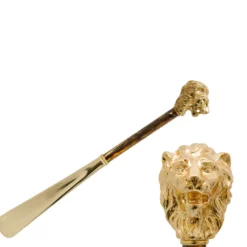 Calzascarpe con testa di leone dorato