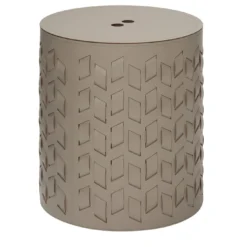 Cancun N. 13 Cesto rotondo beige con coperchio