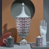 Candela Catene Scarlatto con coperchio di Gio Ponti