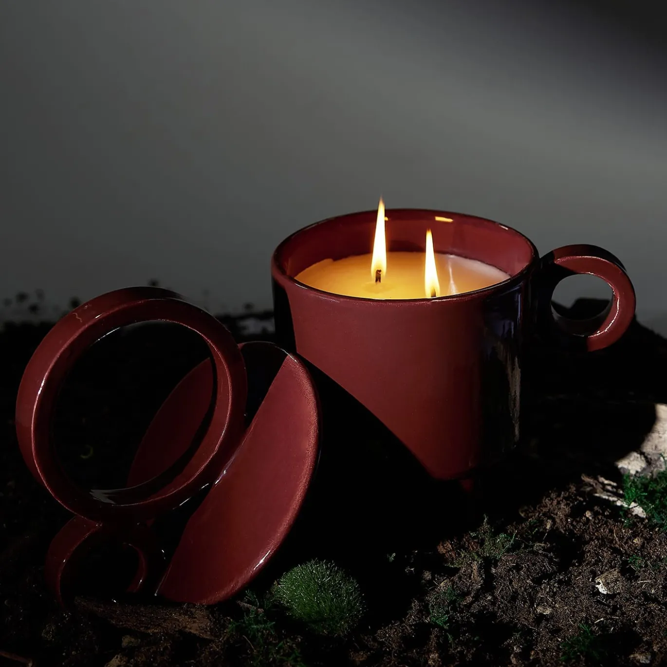 Candela in ceramica Cup Terra