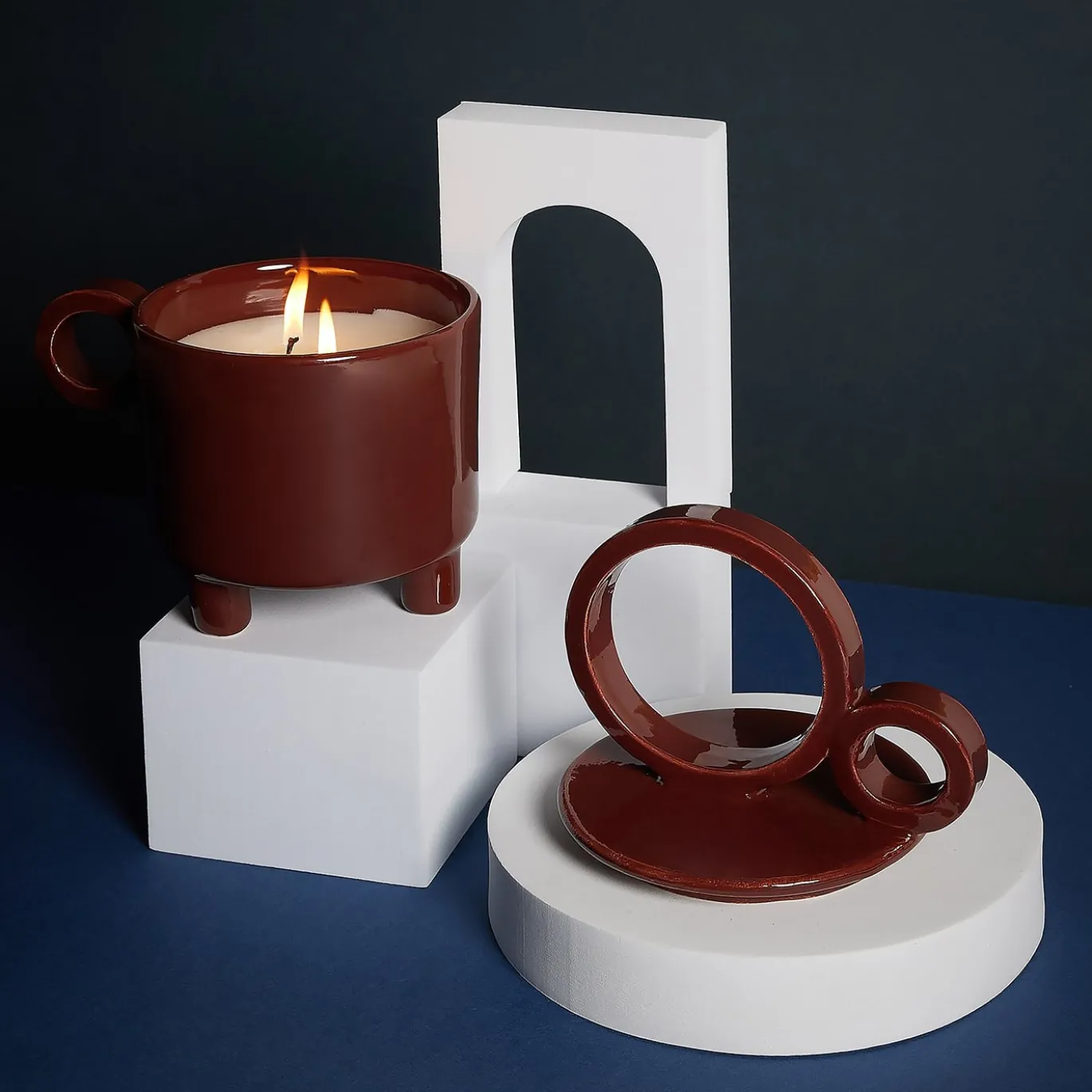 Candela in ceramica Cup Terra