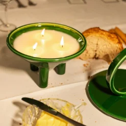 Candela in Ceramica Verde Erba Drop