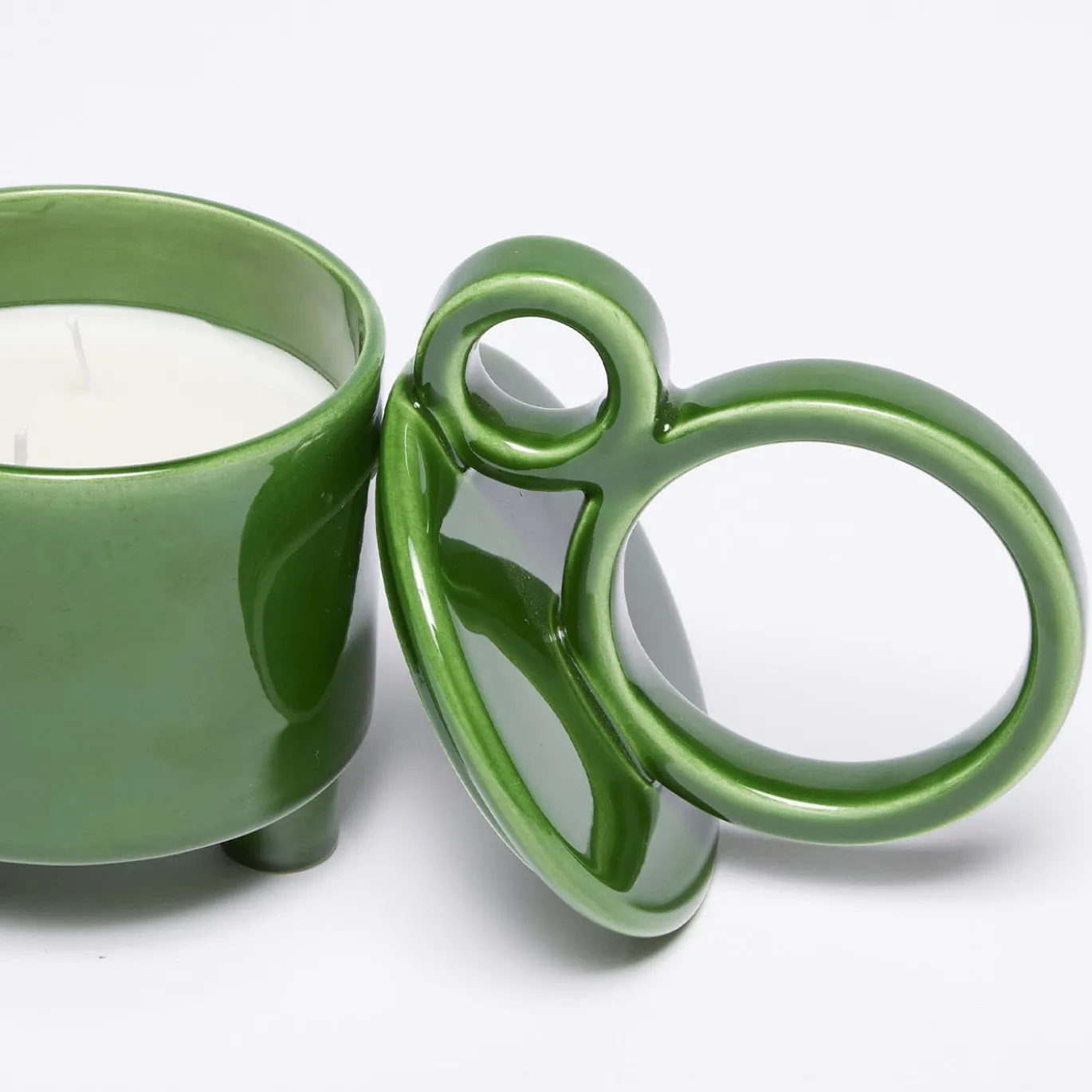 Candela in Ceramica Verde Erba Cup