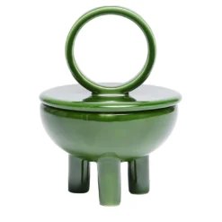 Candela in Ceramica Verde Erba Wok