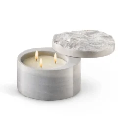 Candela Moon Phase in pietra di granito bianca