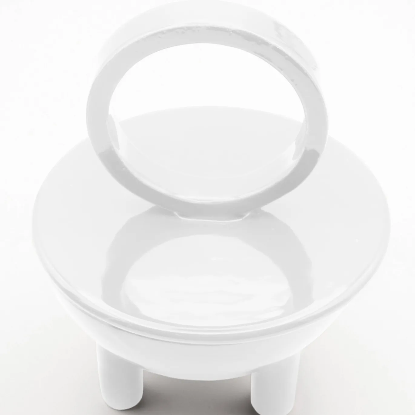 Candela Wok Aria in ceramica bianca