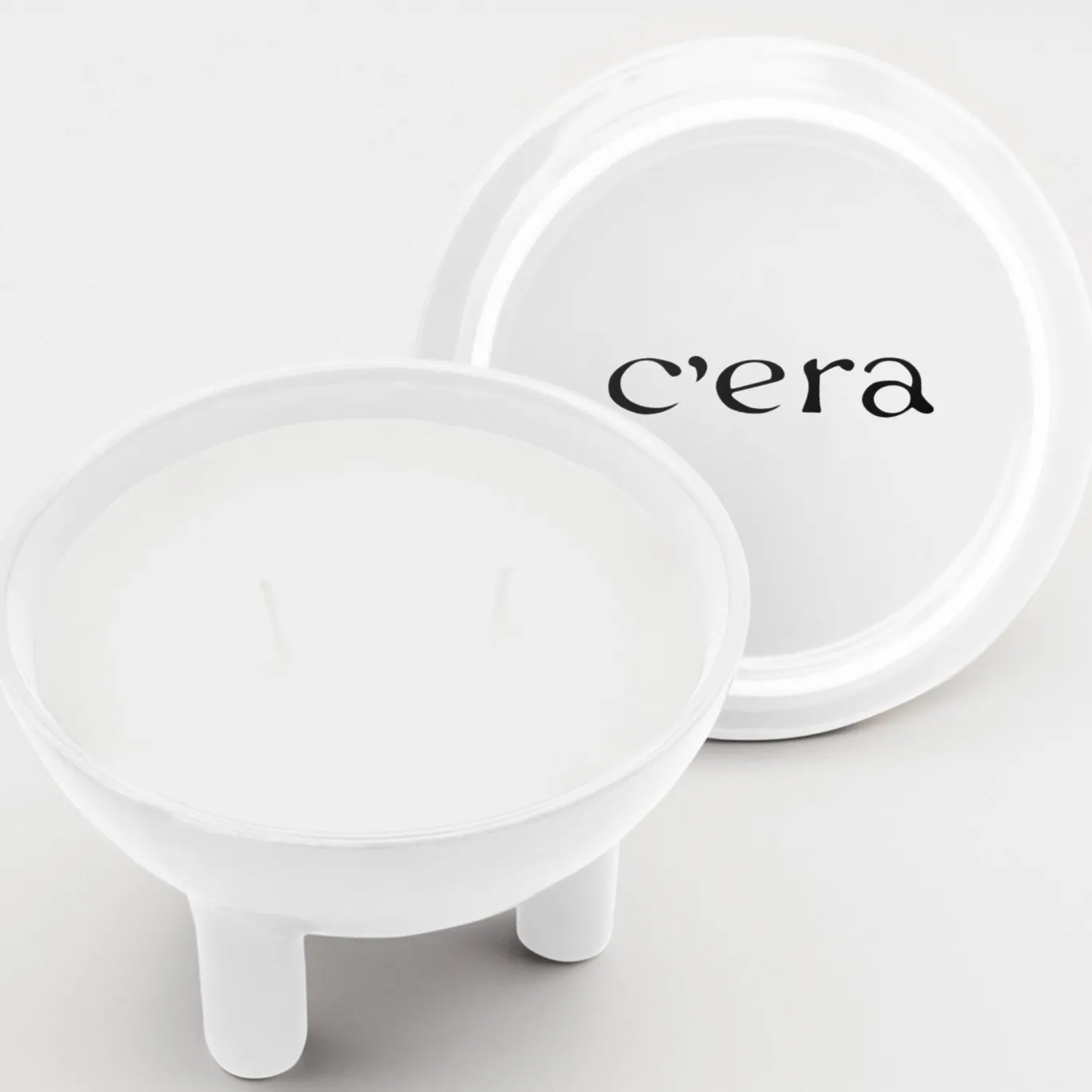 Candela Wok Aria in ceramica bianca