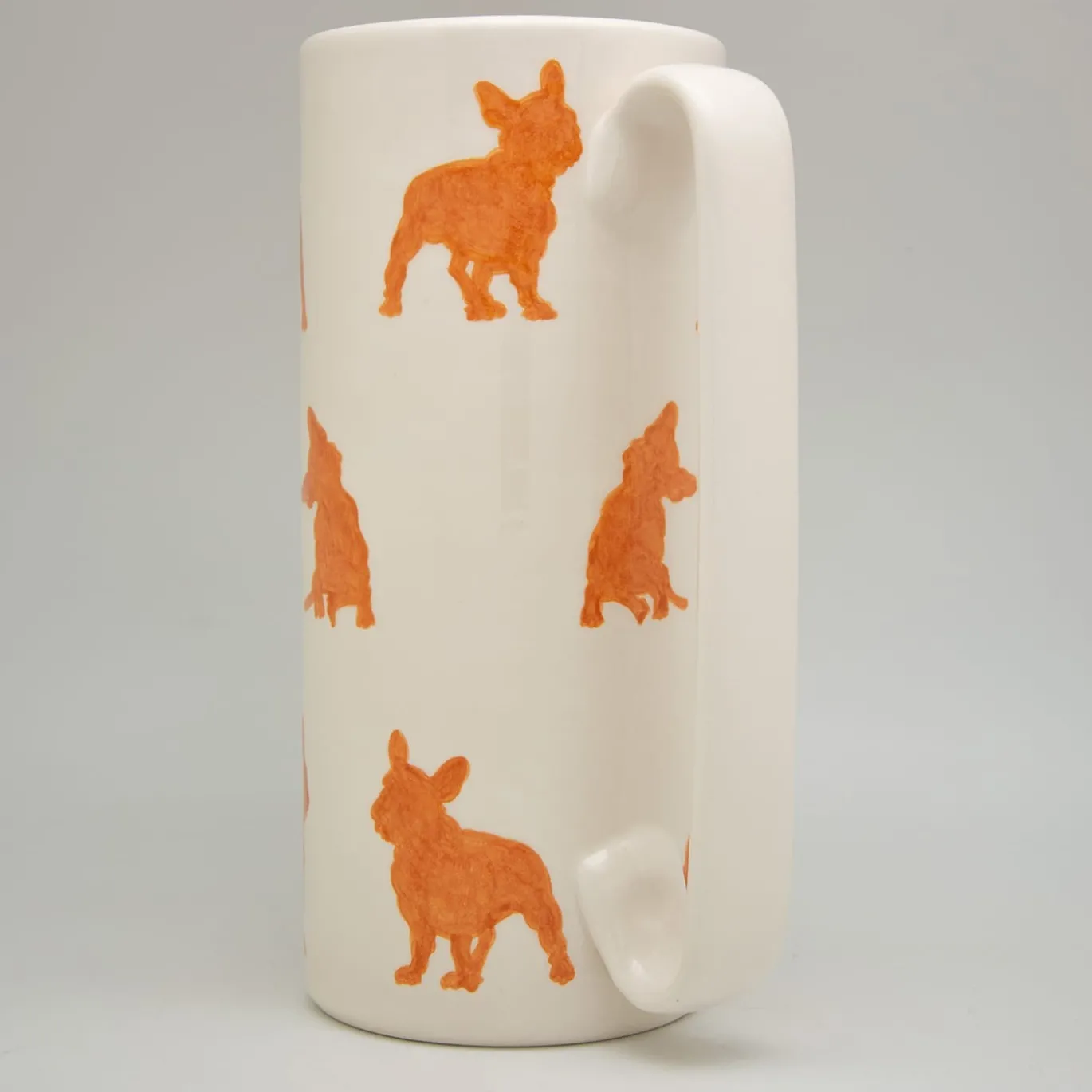 Caraffa in ceramica arancione Serlio French Bulldog