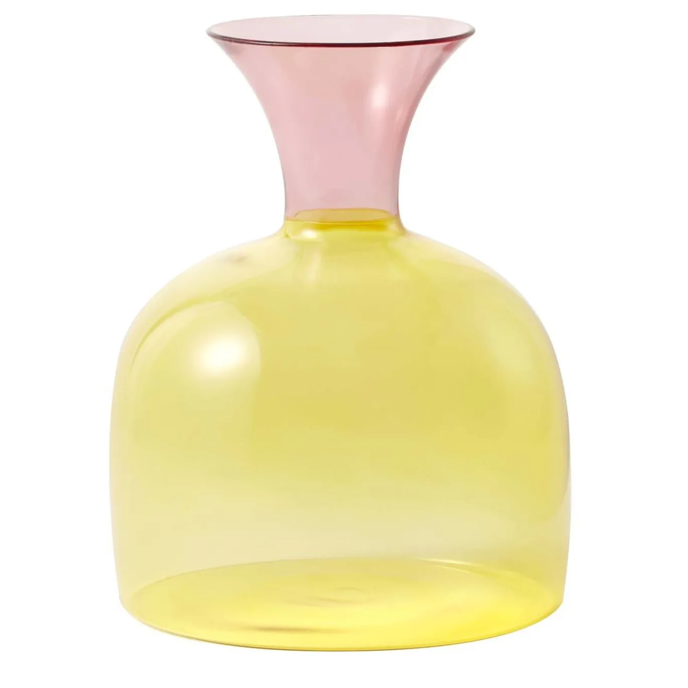 Caraffa in vetro giallo e rosa Karaffa di Aldo Cibic